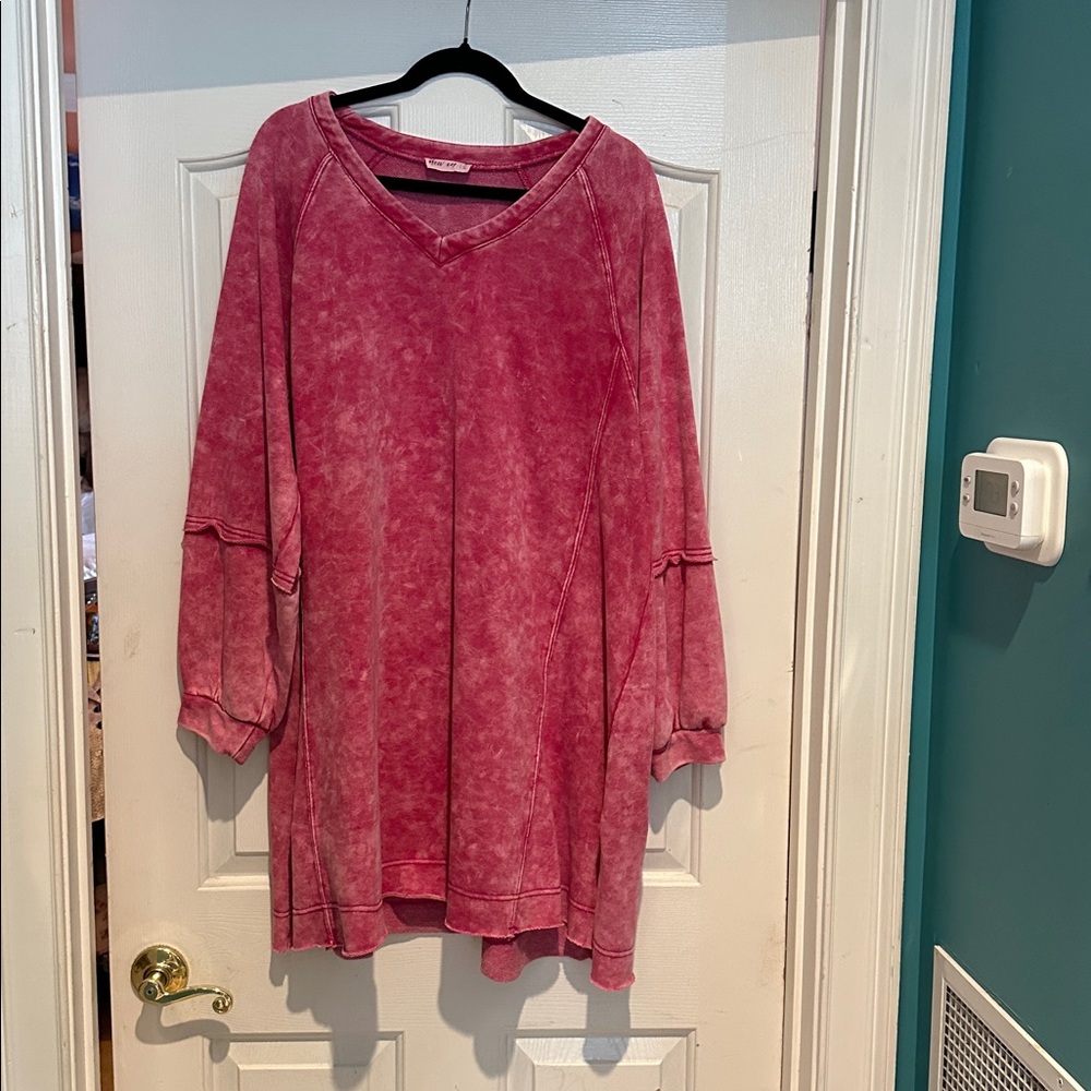 Pink sweatshirt dress